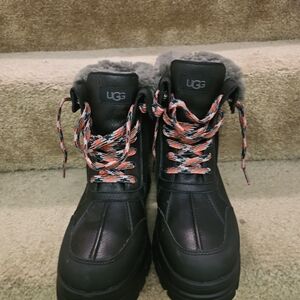 UGG Black Boots with Multicolor Laces